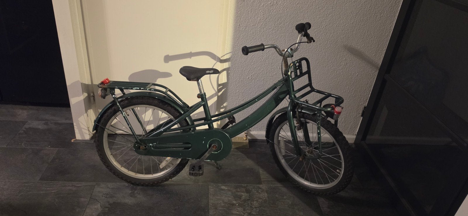 Kinderfiets 16 inch, groen overgespoten, Ophalen, Gebruikt, 16 tot 20 inch