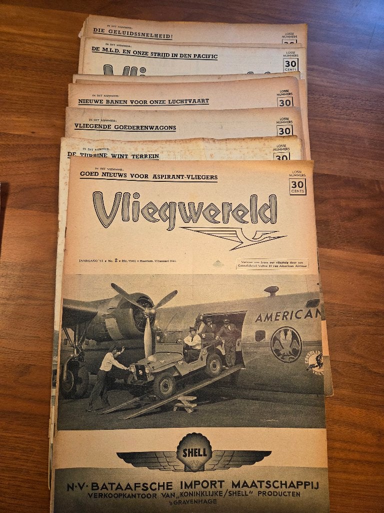 historische luchtvaart 1945 1946 Tijdschrift Vliegwereld, Ophalen of Verzenden, Gebruikt