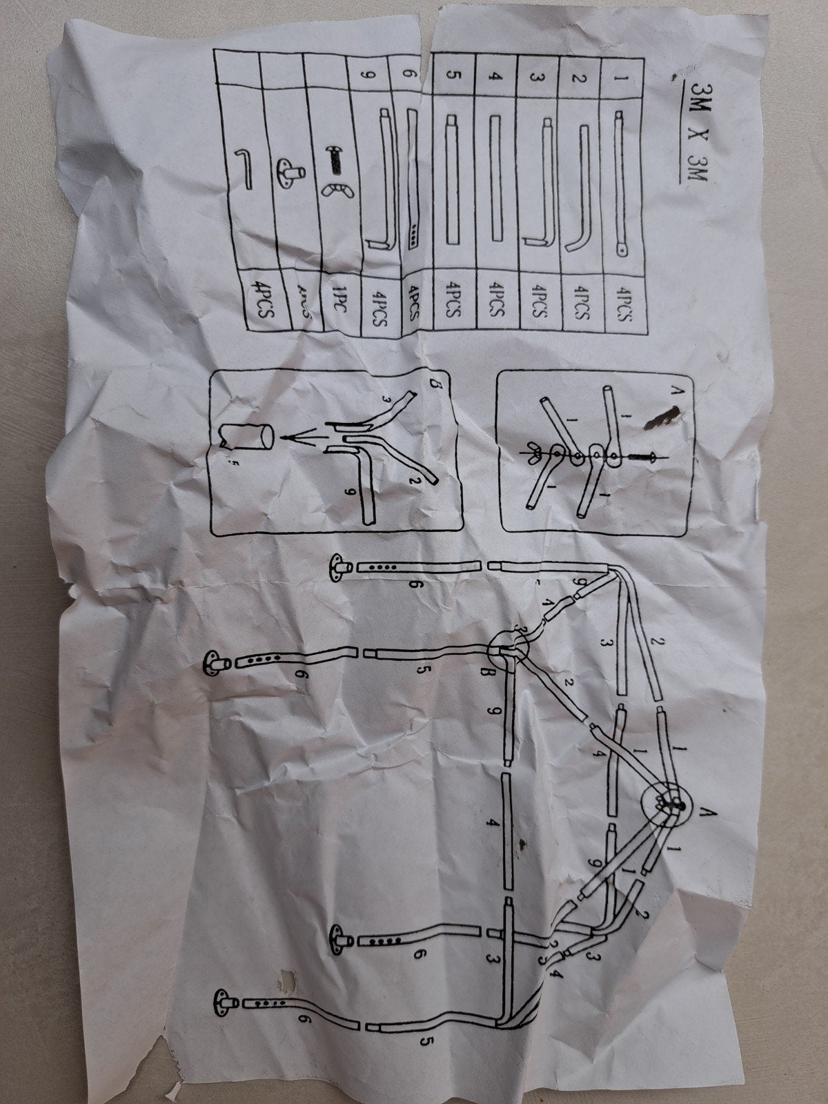 Partytent 3m x 3m, Ophalen, Zo goed als nieuw, Minder dan 5 meter, Minder dan 4 meter