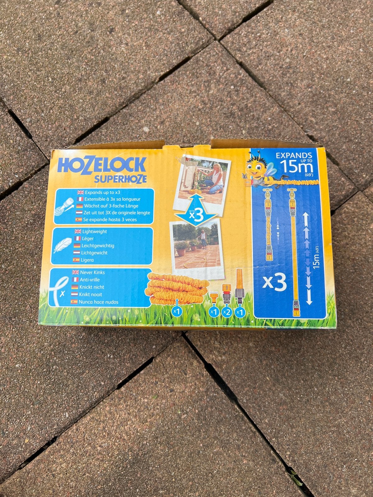 Hozelock Superhoze Uitschuifbare Tuinslang 15m, Ophalen of Verzenden, Zo goed als nieuw, Tuinslang