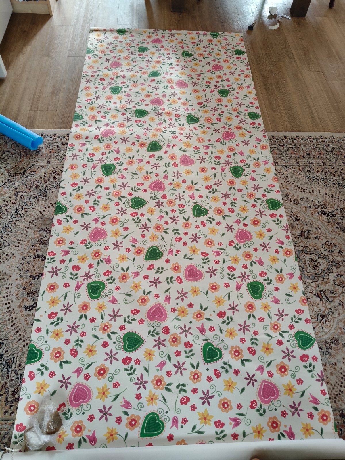 Rolgordijn met bloemenprint, 109x270 cm, Gebruikt, Ophalen of Verzenden, Rolgordijn, Inclusief montageonderdelen