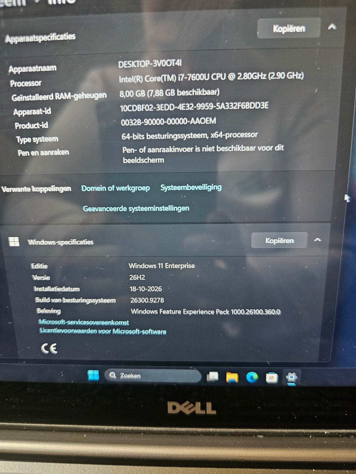 Te koop Dell Lattitude I7 7th generatie vPro, Computers en Software, 2 tot 3 Ghz, 8 GB, 14 inch, Ophalen of Verzenden