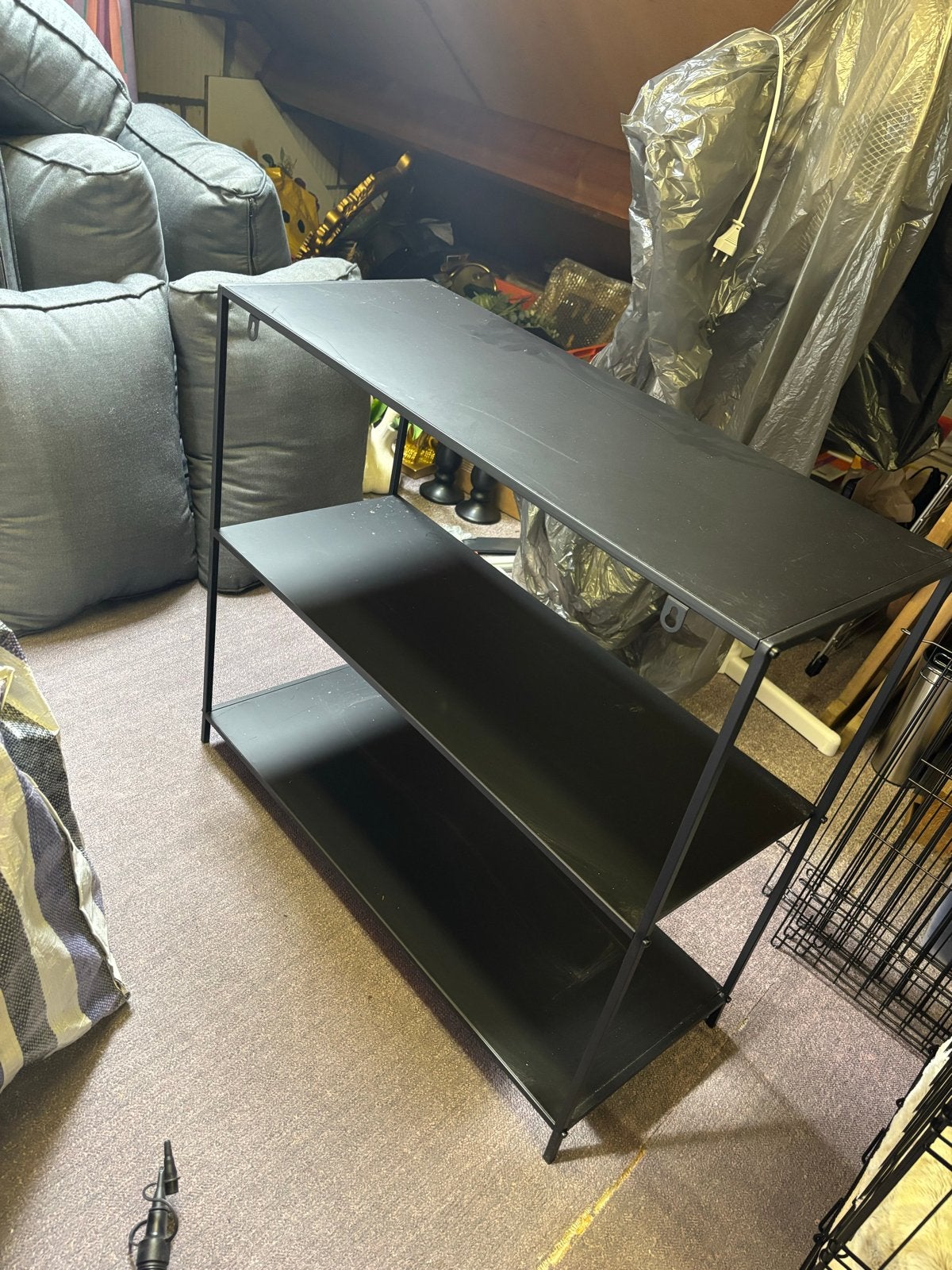 Bijzettafels zwart met 3 planken (2x), Ophalen, Gebruikt