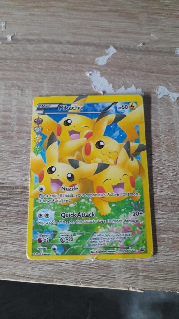 Pikachu 2016 pokemonkaart (RC29/RC32), Ophalen, Gebruikt, Losse kaart