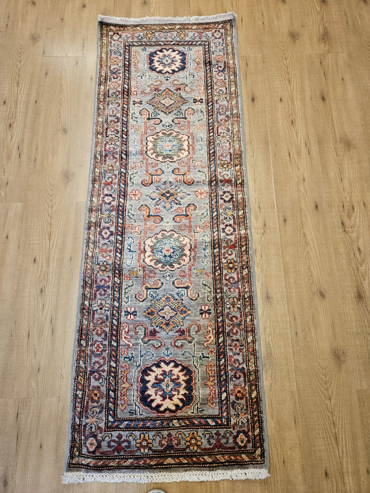 Handgeknoopt oosters tapijt loper kazak super 177x63, Info@SlatsAntiek.nl, Perzisch, Vof Slats Antiek, 150 tot 200 cm