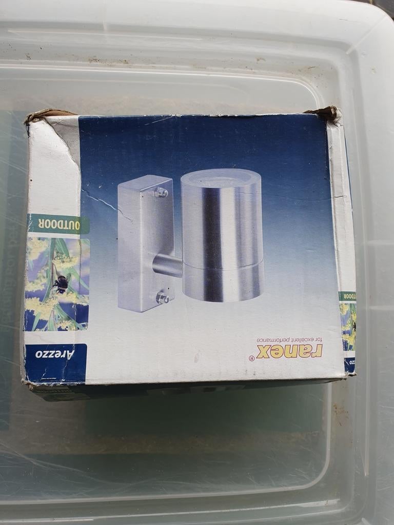 Nieuwe Ranex Arezzo RVS buiten wandlamp met GU10 lamp, Minder dan 50 watt, Wandlamp, Nieuw, Ophalen of Verzenden