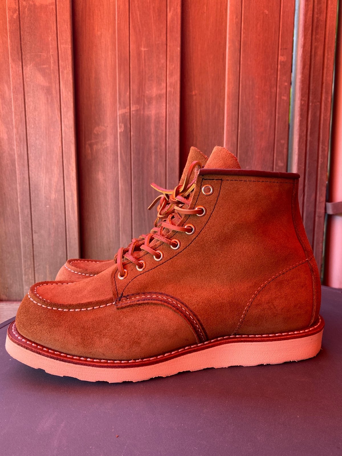 Red Wing 8881 moc toe Olive Mohave Roughout US9D/42, Kleding | Heren, Schoenen, Overige kleuren, Boots, Ophalen of Verzenden, Zo goed als nieuw