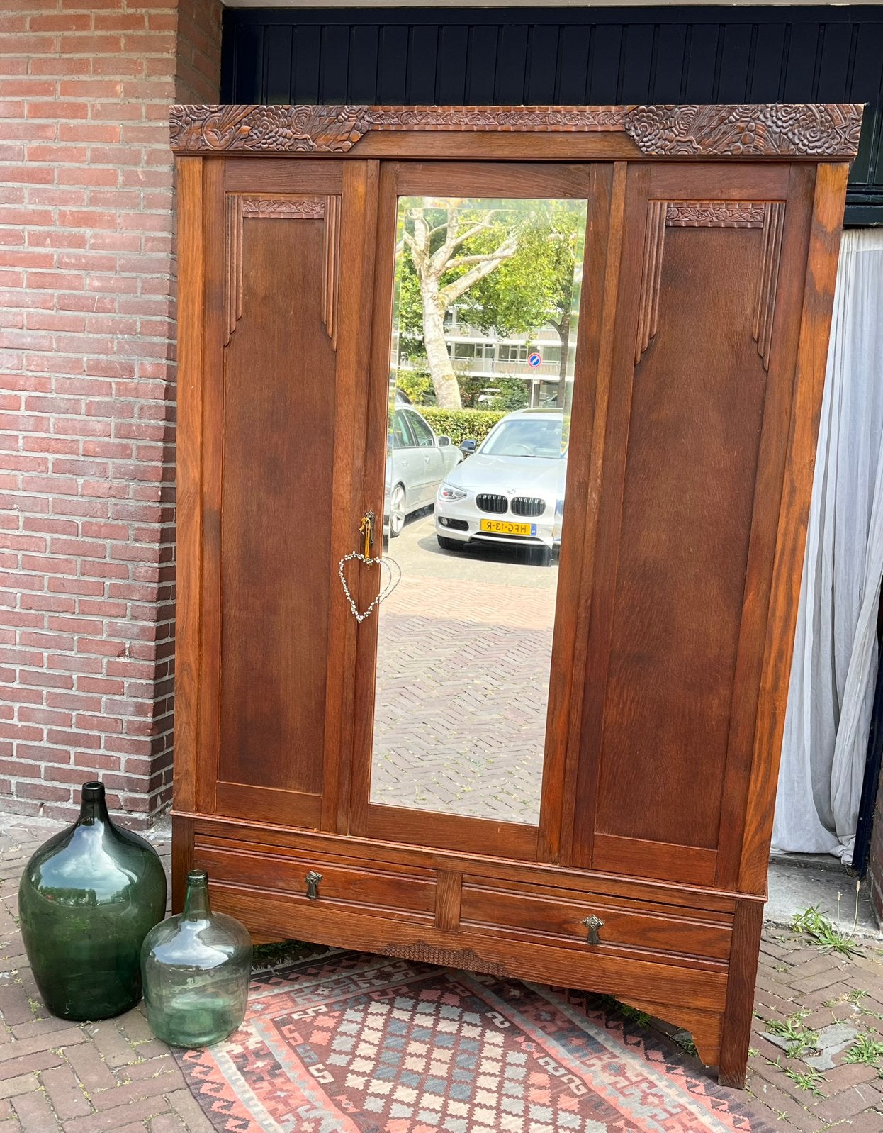 Leuke Art Deco kledingkast, Huis en Inrichting, Kasten | Kledingkasten, Ophalen of Verzenden, Gebruikt, 50 tot 75 cm, 150 tot 200 cm