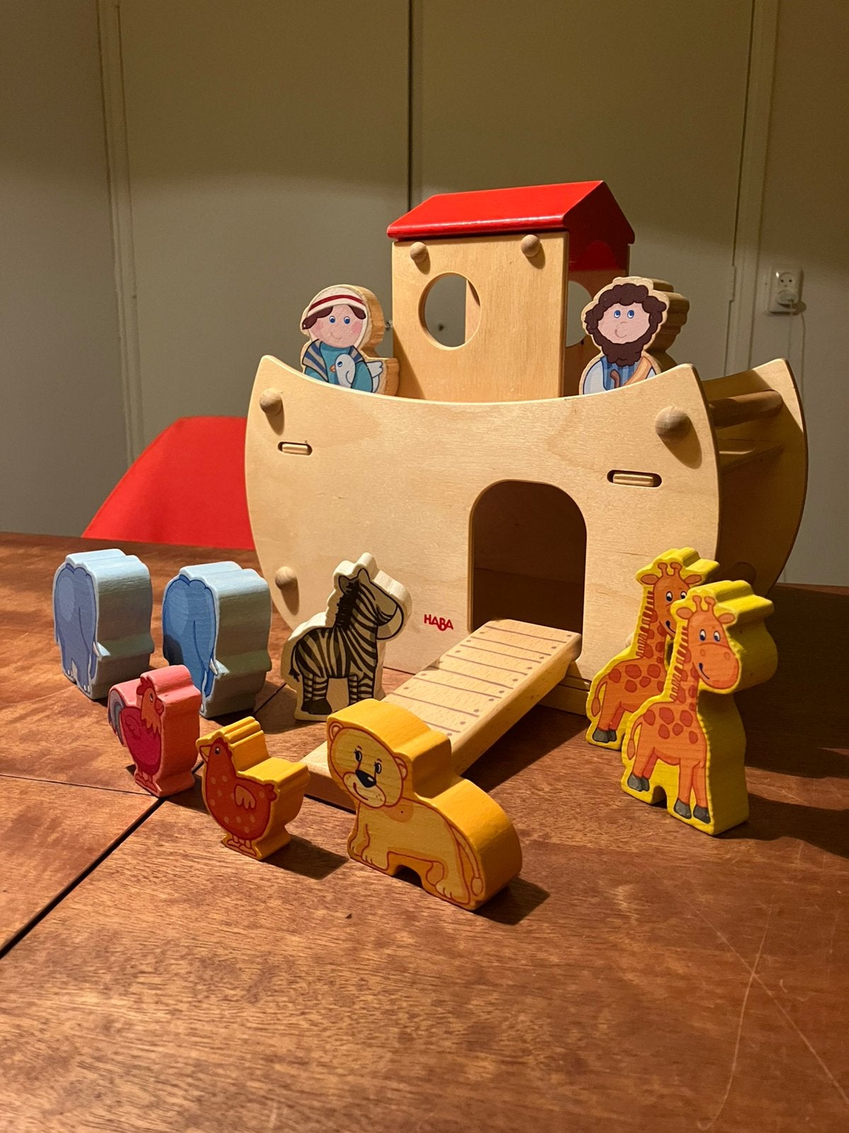 HABA houten ark van Noach met dieren, Ophalen of Verzenden, Zo goed als nieuw