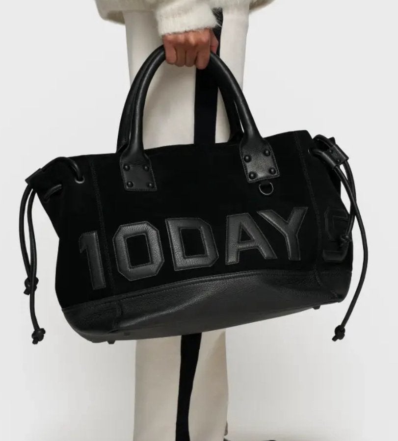 10DAYS tas echt leer, 30 cm of meer, Zwart, Minder dan 35 cm, Ophalen of Verzenden