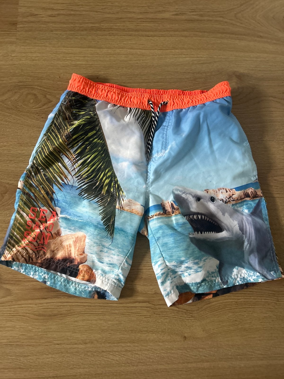 Zwembroek maat 164 met haaienprint, Kinderen en Baby's, Verzenden, Zo goed als nieuw, Maat 164, Zwembroek
