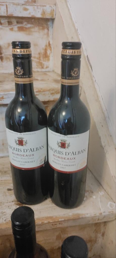 Marquis D'Alban Bordeaux Merlot-Cabernet 2007, Gebruikt, Frankrijk, Ophalen of Verzenden, Rode wijn
