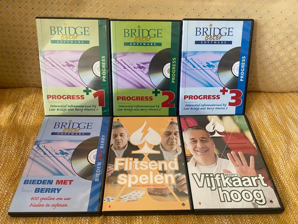 6x PC Game/ CD-Rom: Brigde 1, 2, 3, Bieden met Berry Westra, 1 speler, Ophalen of Verzenden, Zo goed als nieuw, Vanaf 3 jaar
