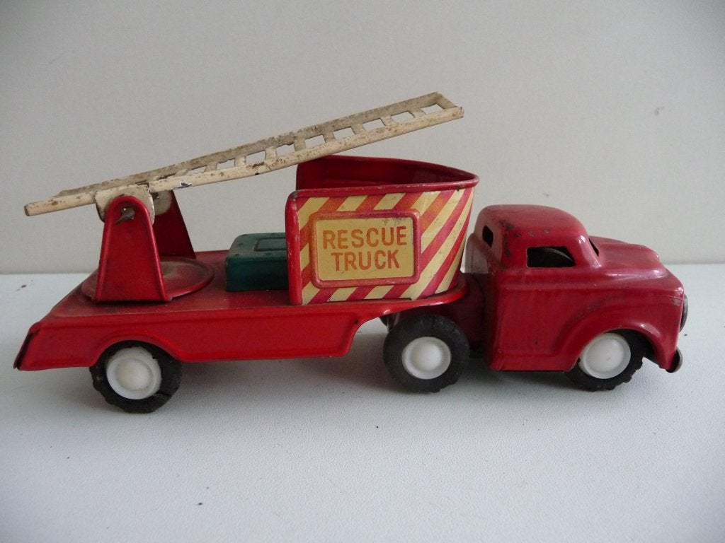 blikken RESCUE TRUCK made in Japan, 60-er jaren, Ophalen of Verzenden