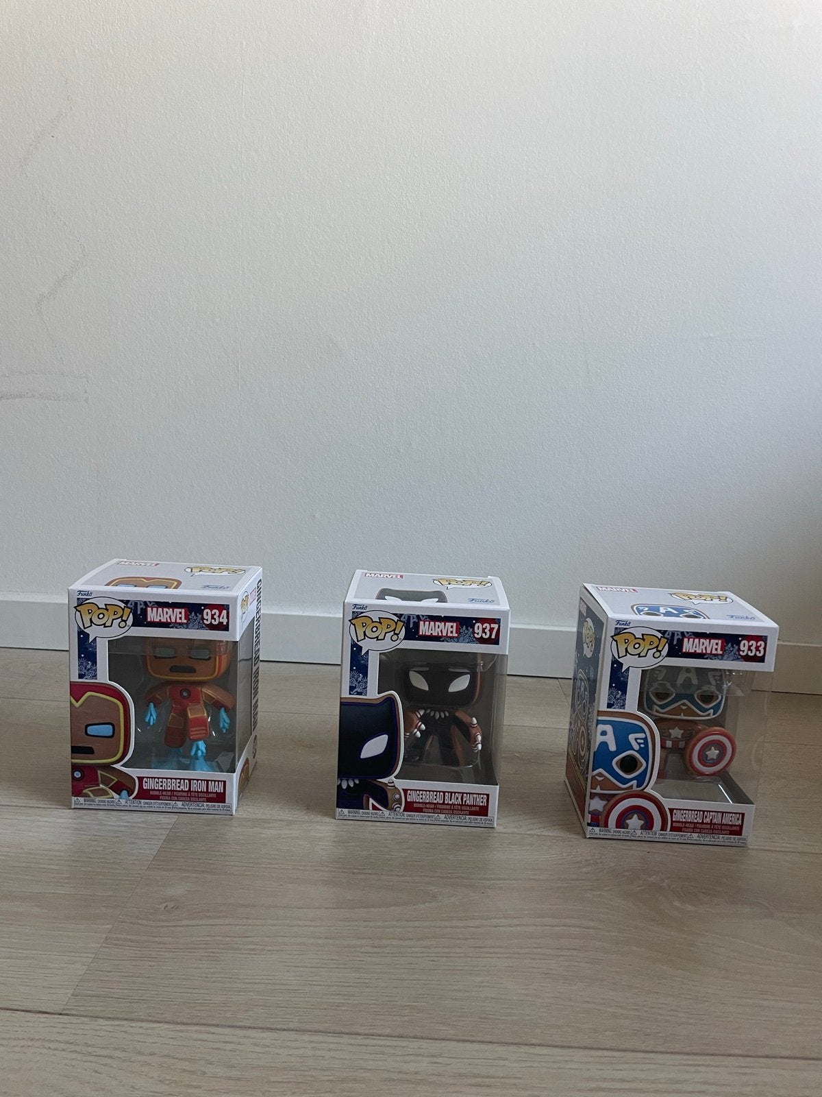 Funko Pop! Marvel Gingerbread set (Iron Man, Black Panther,, Ophalen of Verzenden, Nieuw