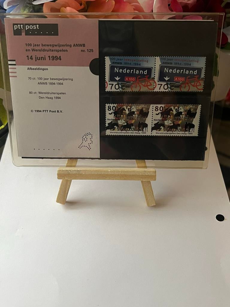 Postzegelmapje PTT Post - 100 jaar bewegwijzering ANWB, Ophalen, Na 1940, Postfris