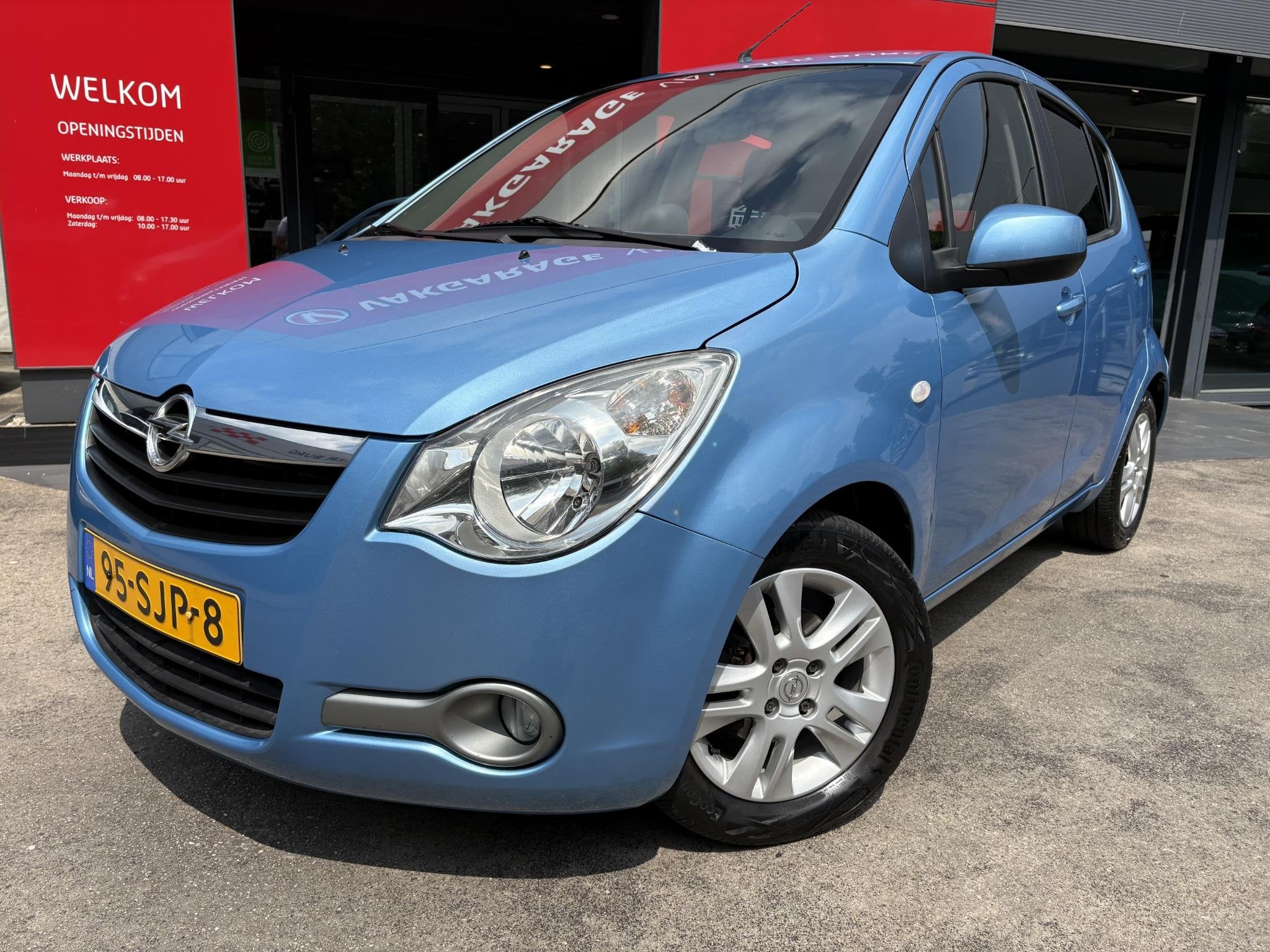 Opel Agila 1.0 Edition Airco dealeronderhouden, Auto's, Stof, Gebruikt, 31 €/maand, Blauw