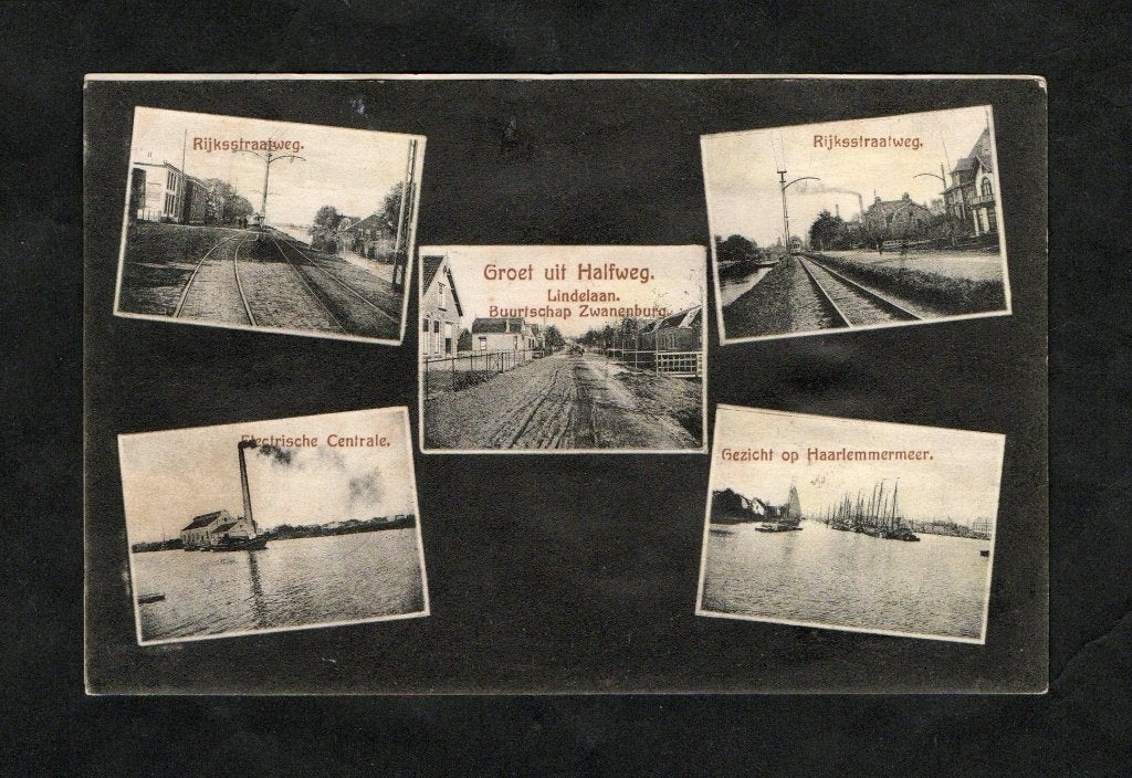 Halfweg Haarlemmermeer Lindelaan Zwanenburg., Ophalen of Verzenden, Voor 1920, Gelopen, Noord-Holland