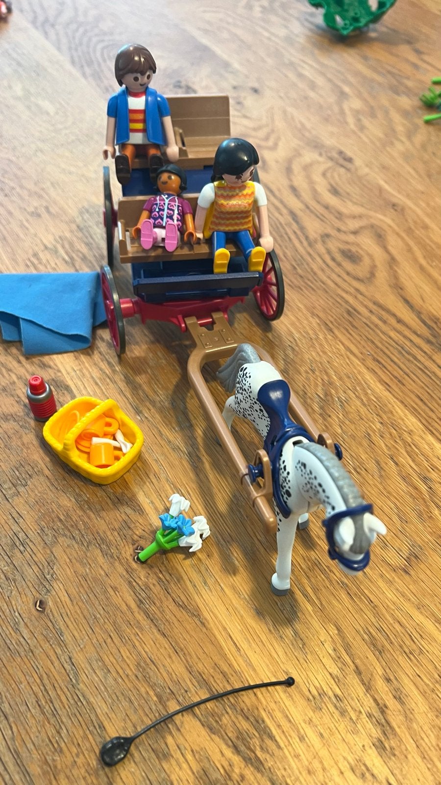 Playmobil 5226 Familie met paard en wagen, Gebruikt, Complete set, Voertuig, Ophalen of Verzenden