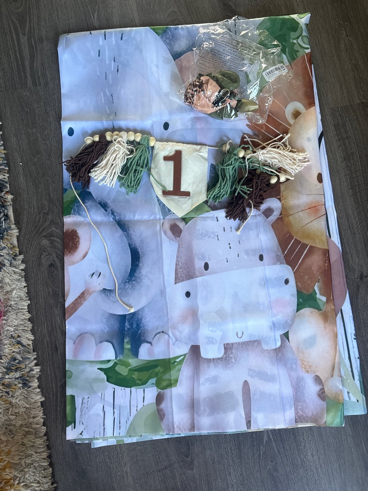 Nieuwe 1e Verjaardag Decoratie Set - Jungle Thema, Hobby en Vrije tijd, Ophalen of Verzenden, Nieuw, Versiering, Verjaardag