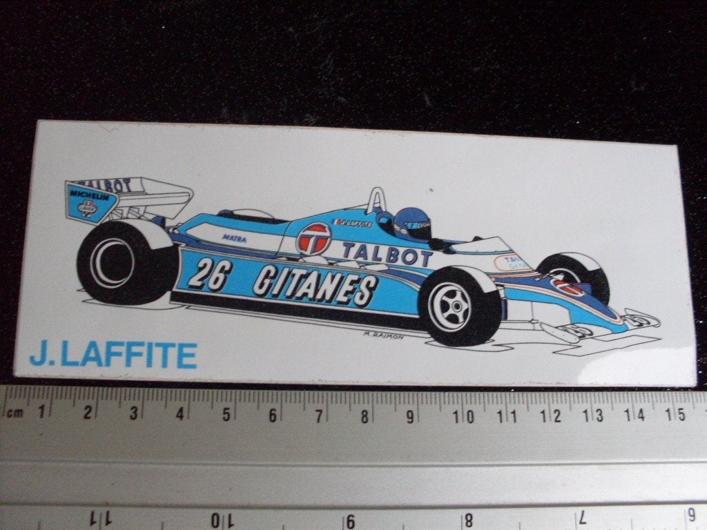 sticker Talbot 26 gitanes J. Laffite formule1 f1 grand prix, Verzamelen, Verzenden, Zo goed als nieuw, Auto of Motor