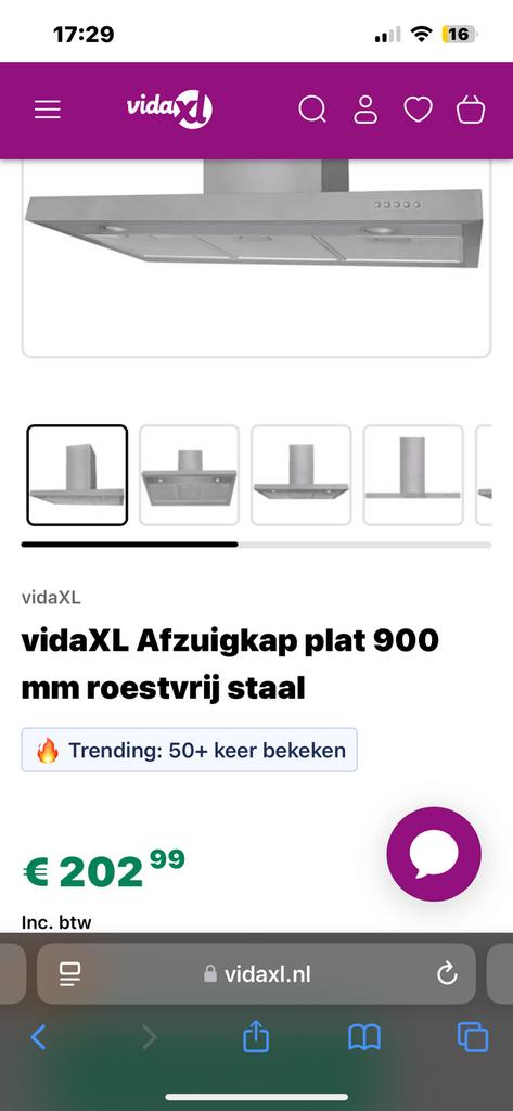 Nieuwe luxe afzuigkap met verlichting., Ophalen, Zo goed als nieuw