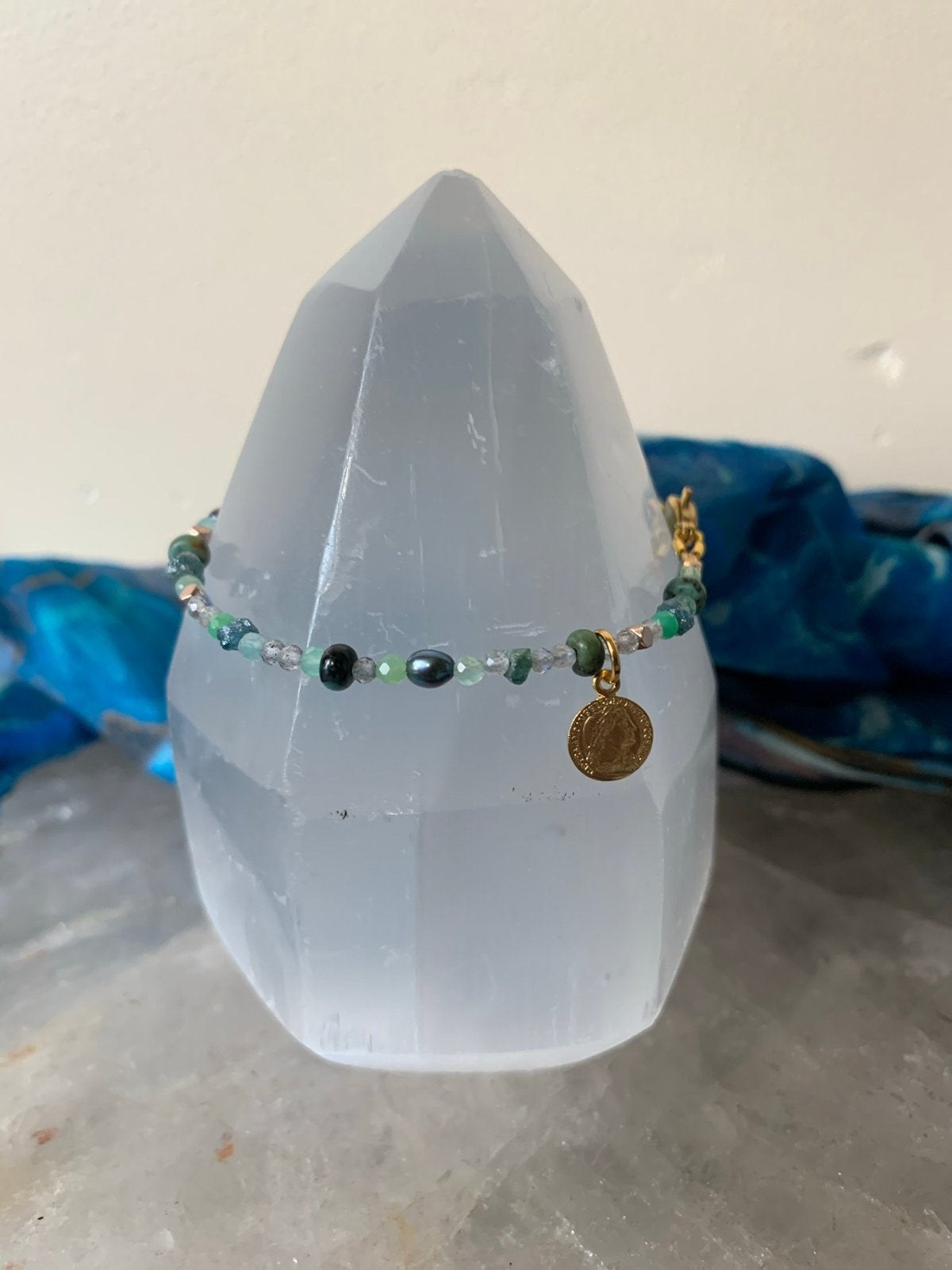 Smaragd diamant ruw zilver geluk welvaart succes magie SALE, Met bedels of kralen, Magnolia11, Nieuw, Ophalen of Verzenden