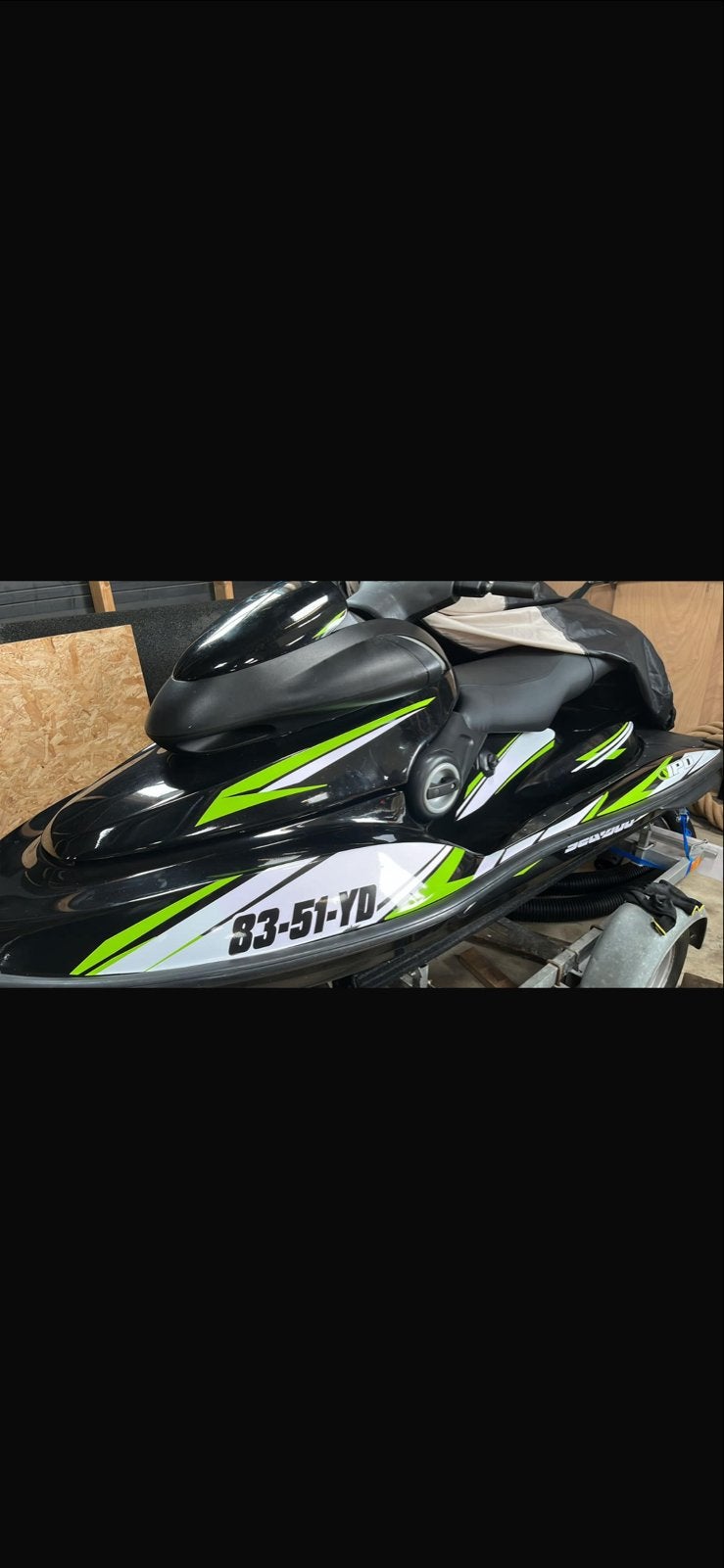 Sea-Doo xp800 waterscooter met trailer - Zwart/Groen, Watersport en Boten, Ophalen, Gebruikt, Benzine, 120 tot 200 pk