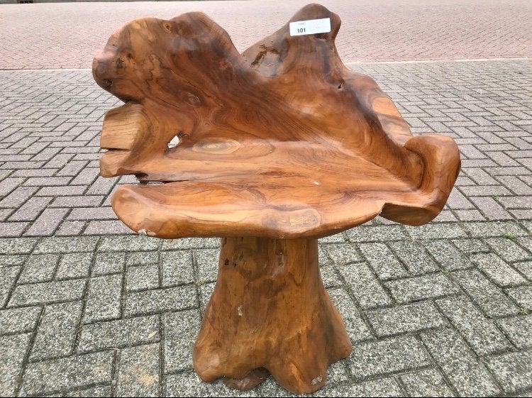 Unieke Teak Wortel Houten Stoel - Handgemaakt Design, Ophalen, Gebruikt, Bruin, Eén