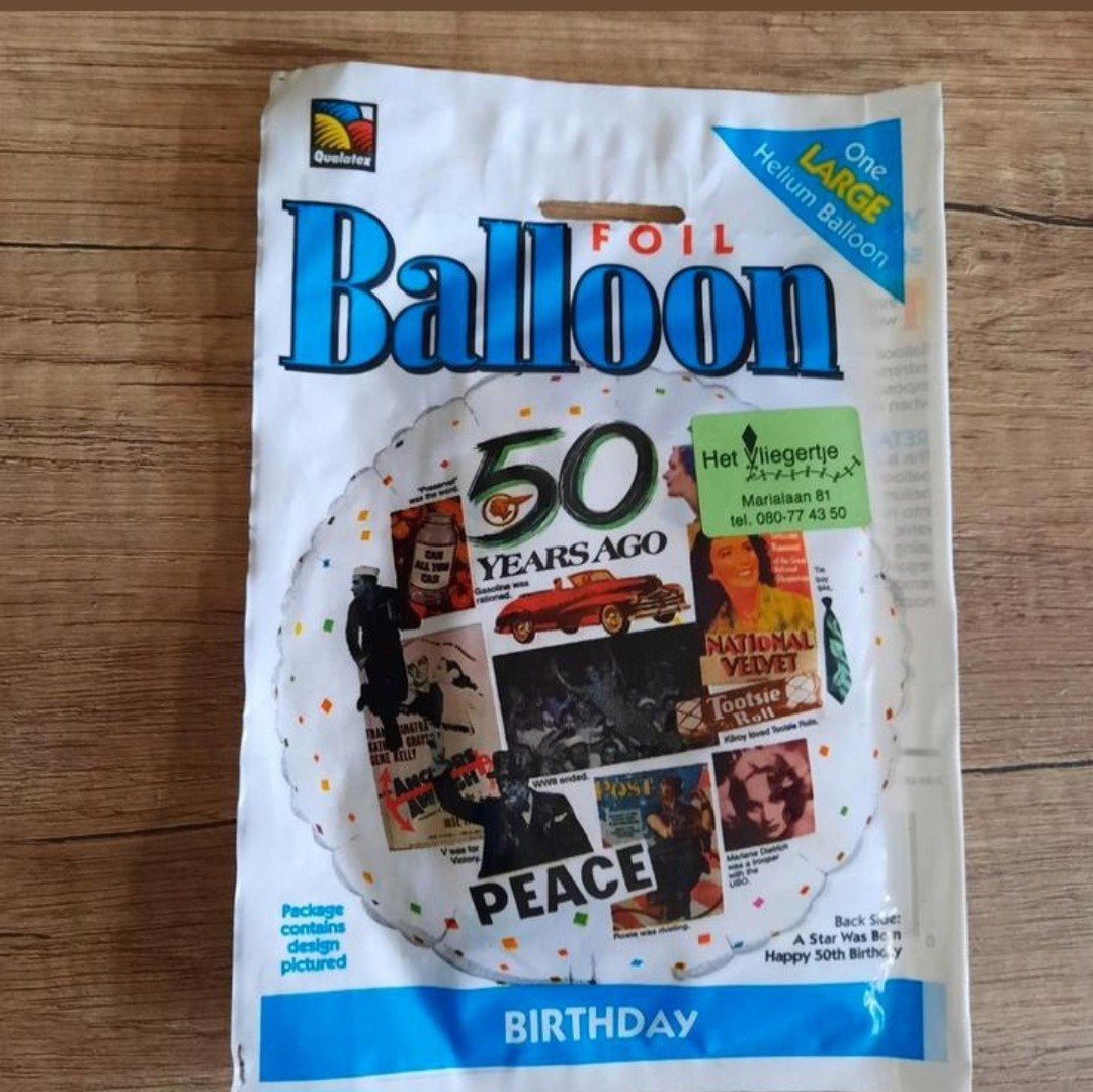 50 jaar Happy Birthday Balloon ballon folie helium, Ophalen of Verzenden, Nieuw, Versiering, Verjaardag