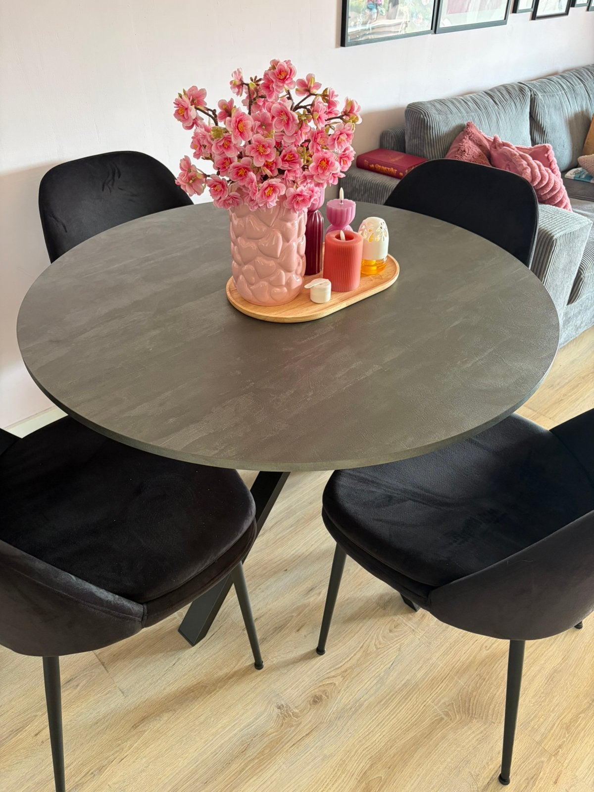 4 Eetkamerstoelen woood Amy, Huis en Inrichting, Tafels | Eettafels, Ophalen, Gebruikt, Rond, 50 tot 100 cm