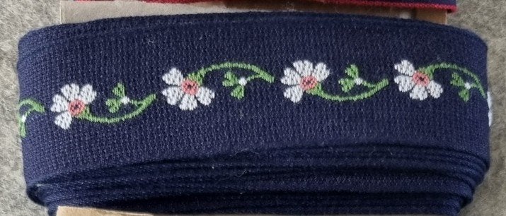 Vintage geweven sierband, Ophalen of Verzenden, Zo goed als nieuw, Lint, Band of Elastiek