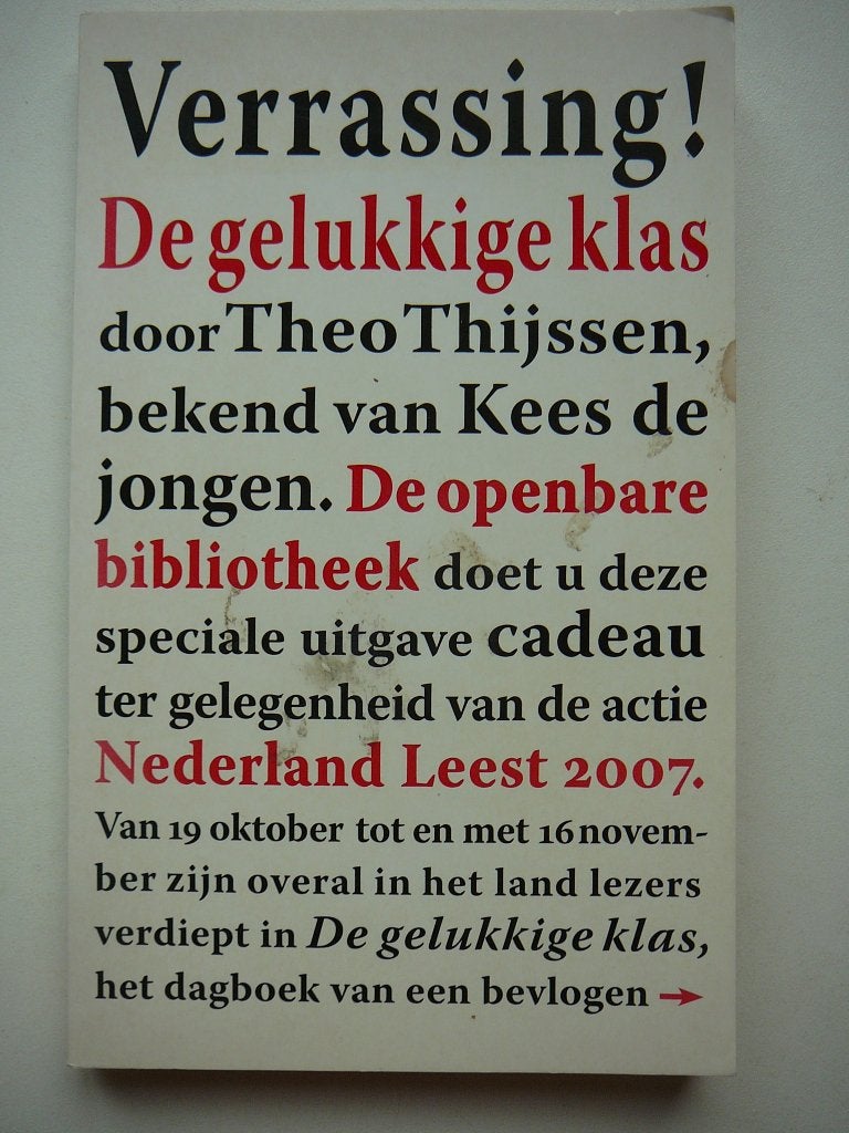 Theo Thijssen, de gelukkige klas, Ophalen of Verzenden, Zo goed als nieuw