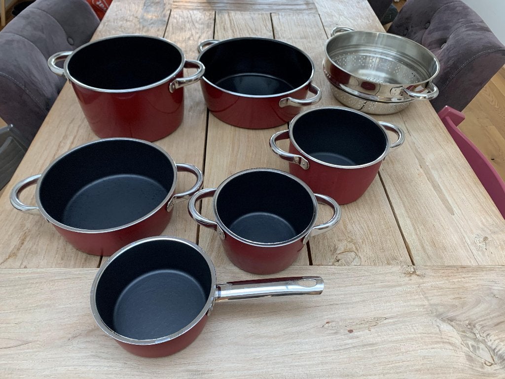 Silit Silargan Vitaliano Rosso - 12 delige pannenset, Huis en Inrichting, Keuken | Potten en Pannen, Ophalen, Gebruikt, Pannenset