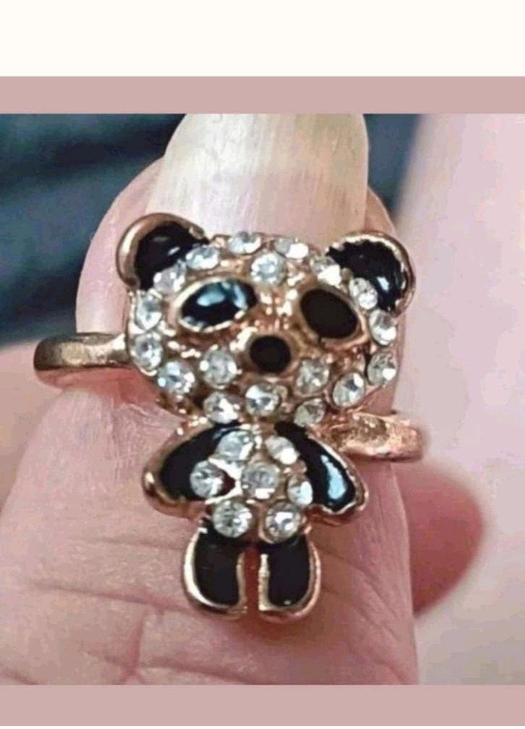 Ring panda maat 17, Verzenden, Nieuw, Goud