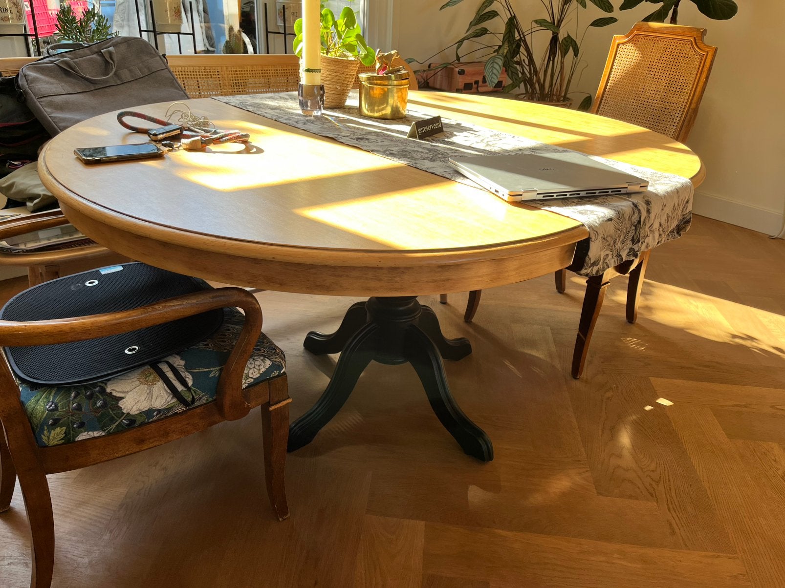 Uitschuifbare eettafel 160x 120 x 75, Huis en Inrichting, Tafels | Eettafels, Ophalen