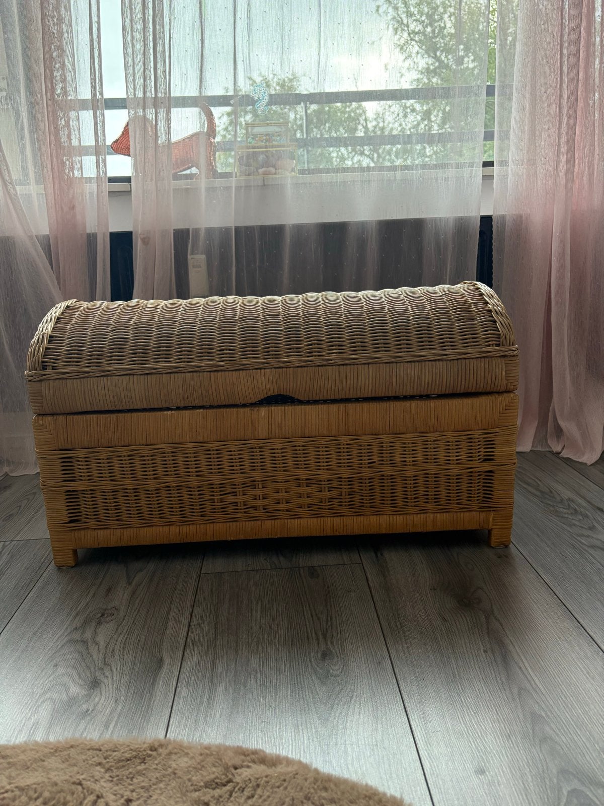 Vintage rotan speelgoedkist / opbergkist, Huis en Inrichting, Overige materialen, Gebruikt, 50 tot 100 cm, Ophalen of Verzenden