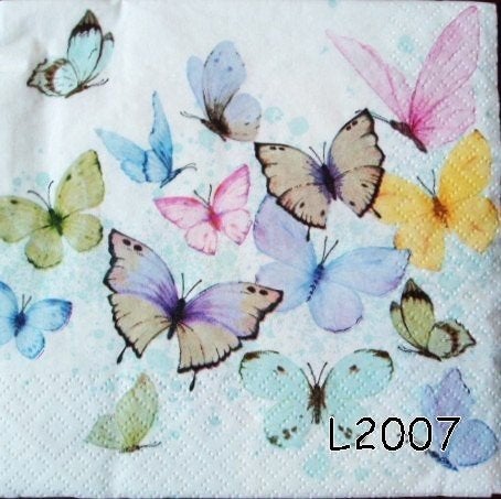 Servetten decoupage/bullet journal - vlinders L2007, Verzenden, Nieuw
