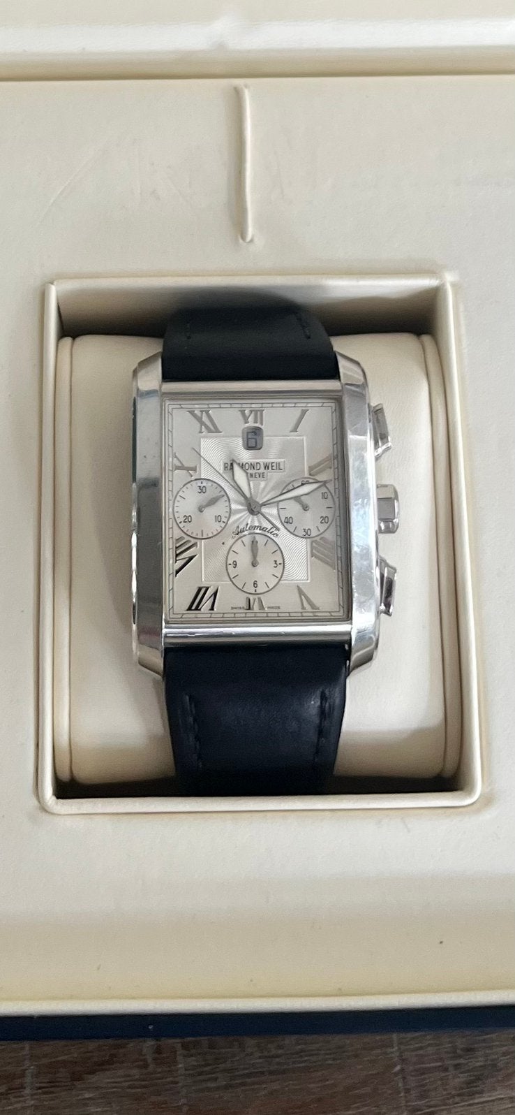 Raymond Weil Automatic Chronograph 4875 met certificaat, Overige merken, Polshorloge, Ophalen of Verzenden, Leer