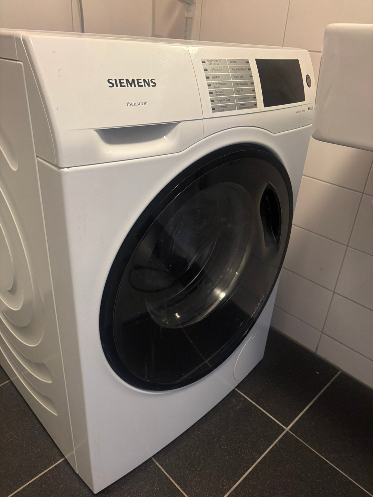 Siemens was-droogcombinatie, Ophalen, 1200 tot 1600 toeren, Gebruikt, Minder dan 85 cm