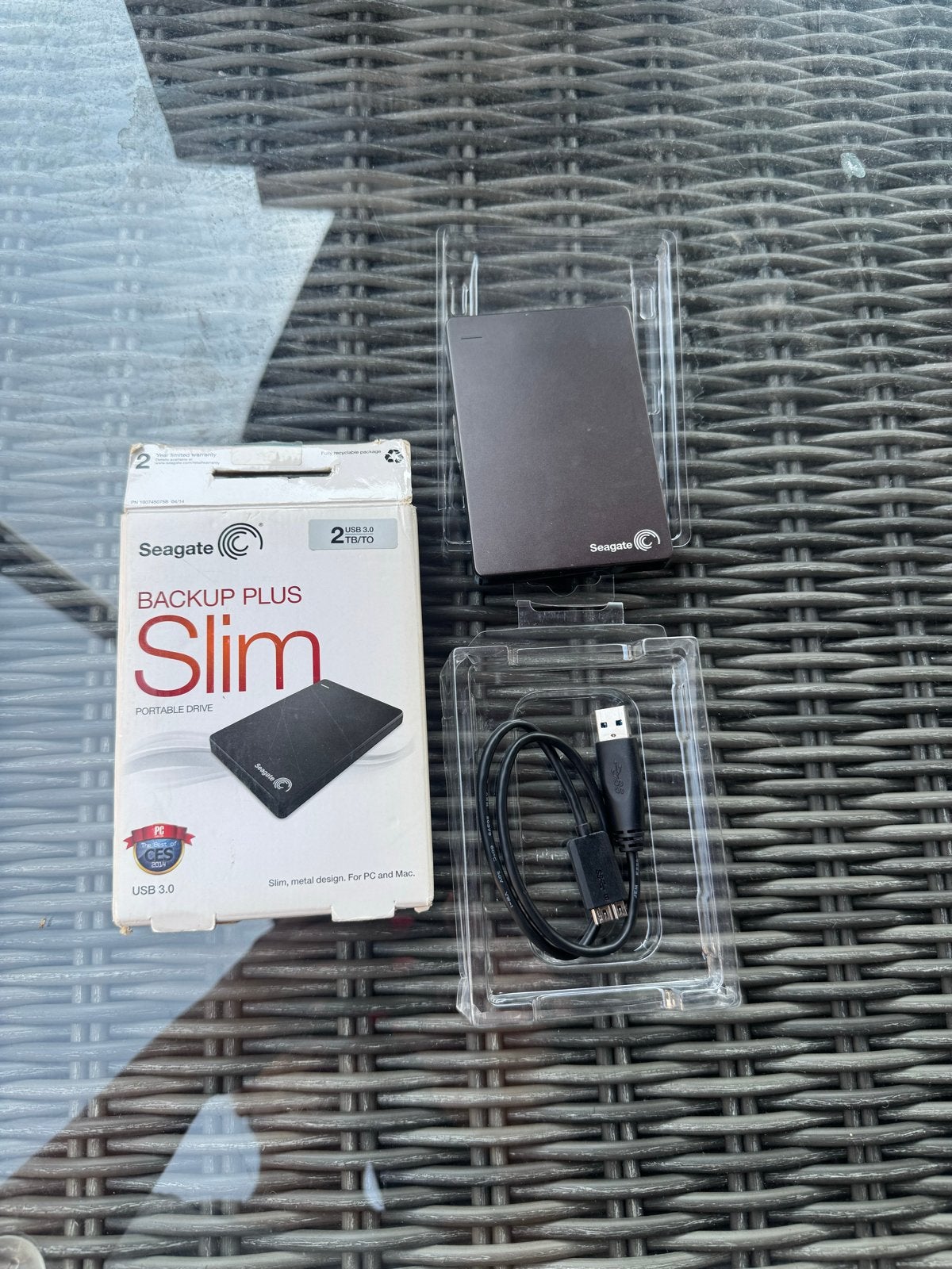 Seagate Backup Plus Slim 2TB Externe Harde Schijf USB 3.0, Server, HDD, Ophalen of Verzenden, Zo goed als nieuw