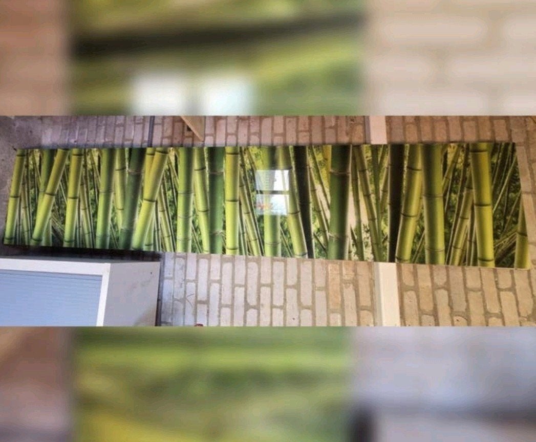 Glazenplaat met bamboe motief, Tuin en Terras, Tuinschermen, Ophalen, Nieuw, Overige materialen, 200 cm of meer