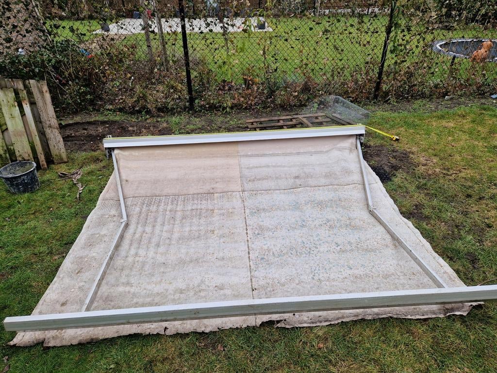 Zonneluifel frame met knikarm (300x240 cm), Ophalen, Gebruikt, 150 tot 300 cm, 250 cm tot 450 cm