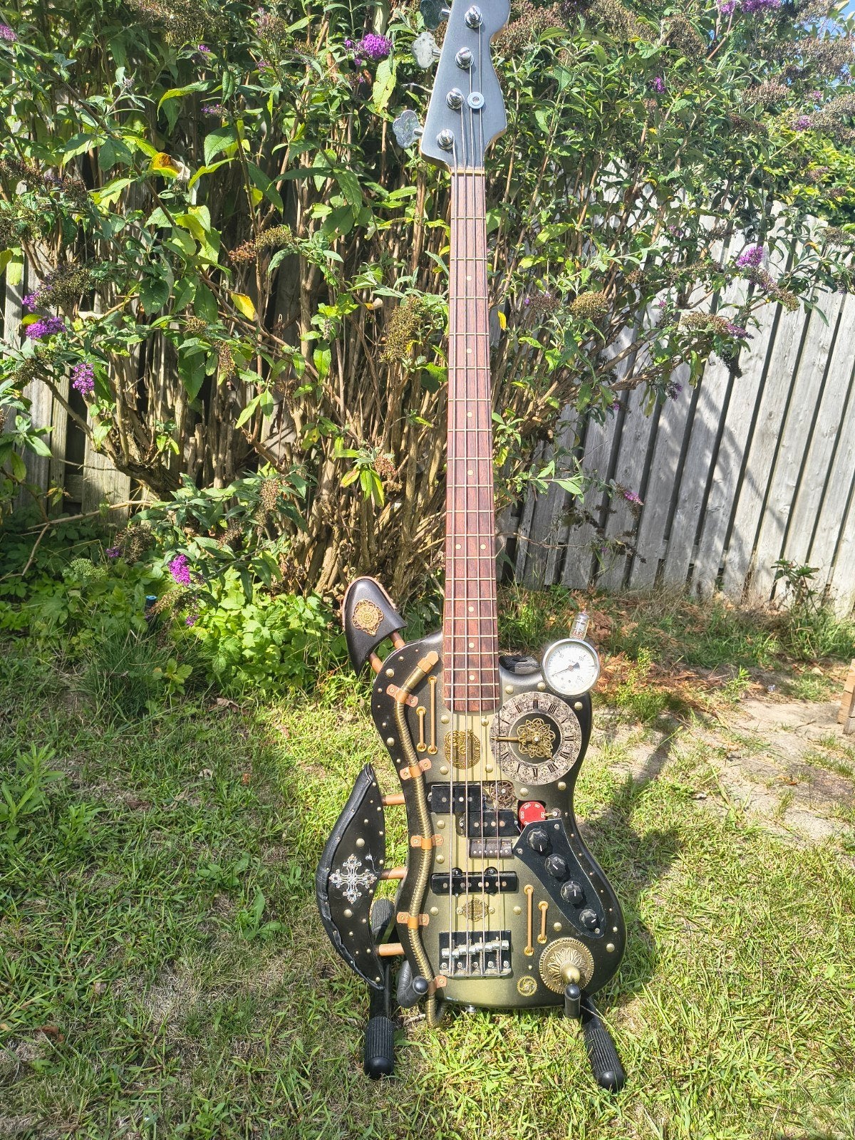 Steampunk Squier VM Jaguar basgitaar, Ophalen, Gebruikt, Elektrisch