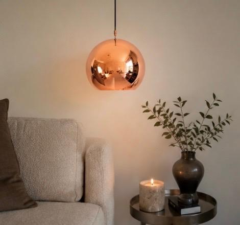 Koperkleurige Hanglamp - Replica Tom Dixon, Ophalen of Verzenden, Zo goed als nieuw, Metaal, Minder dan 50 cm