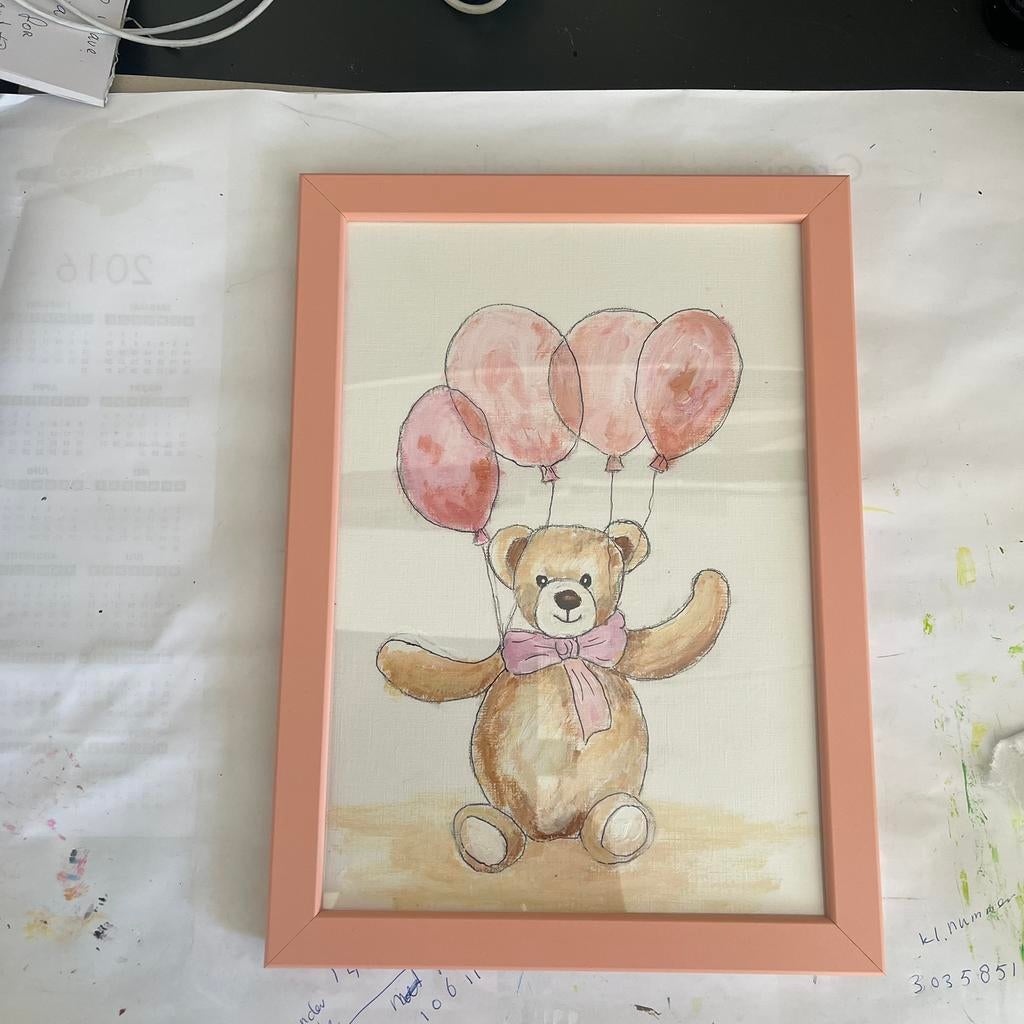 Beertje met lijst, Antiek en Kunst, Ophalen of Verzenden