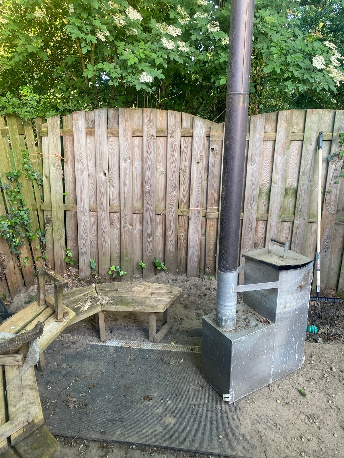 Houtkachel voor hottub met beugels, Tuin en Terras, Ophalen, Gebruikt, Vast