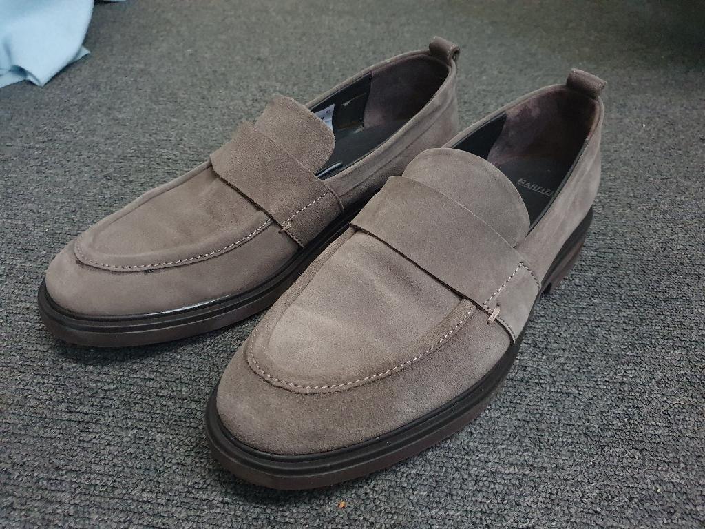 Manfield loafers / instappers suede grijs maat 43 ZGAN, Kleding | Heren, Loafers, Manfield, Overige kleuren, Ophalen of Verzenden