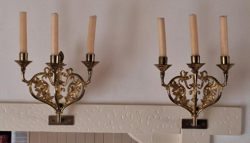 Set Antieke Kandelaars/Muurkandelaars/Kaarsenhouders, Ophalen of Verzenden