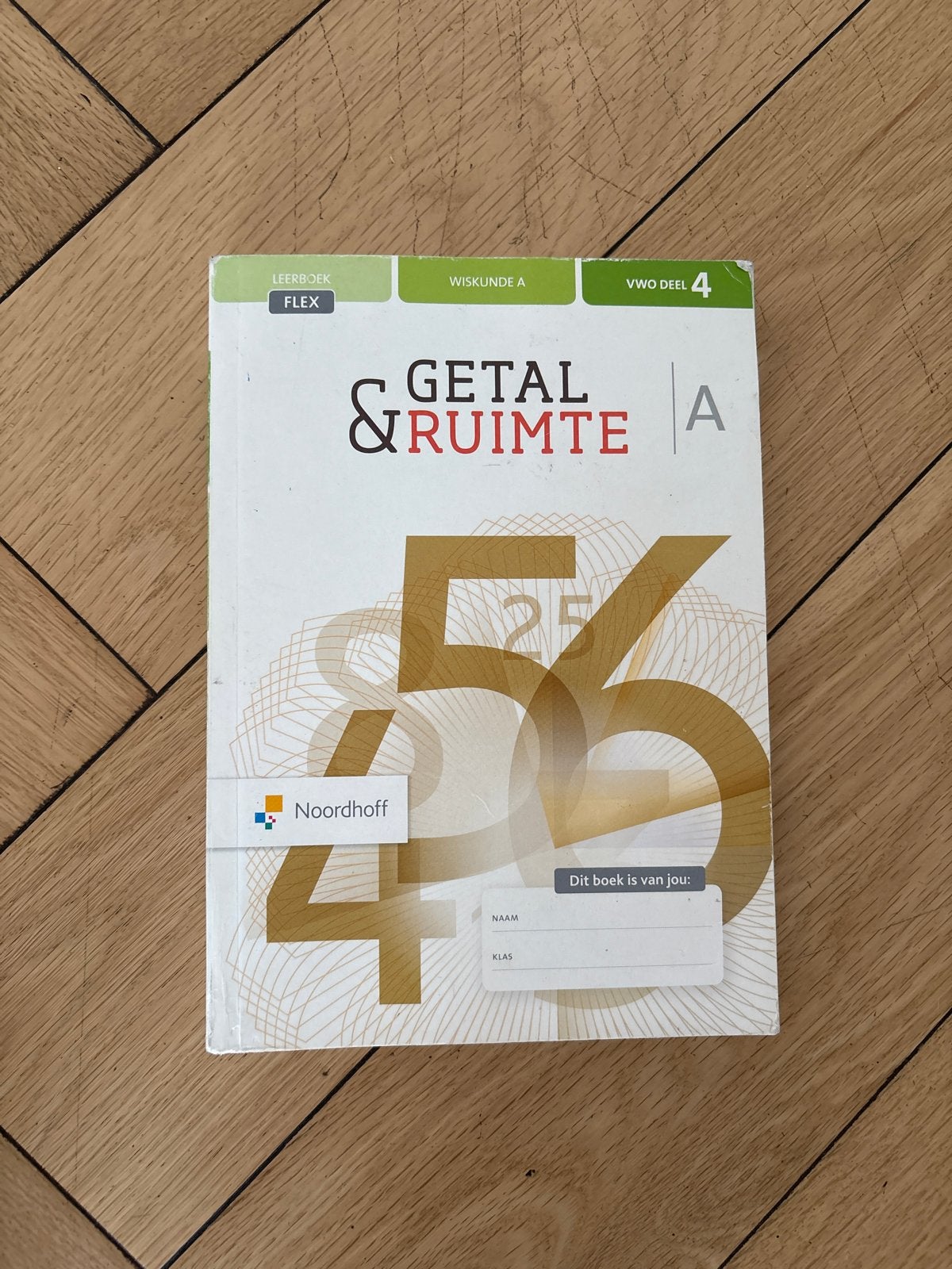 Getal & Ruimte VWO deel 4 Wiskunde A Leerboek Flex, Ophalen of Verzenden, Beta, Zo goed als nieuw, WO